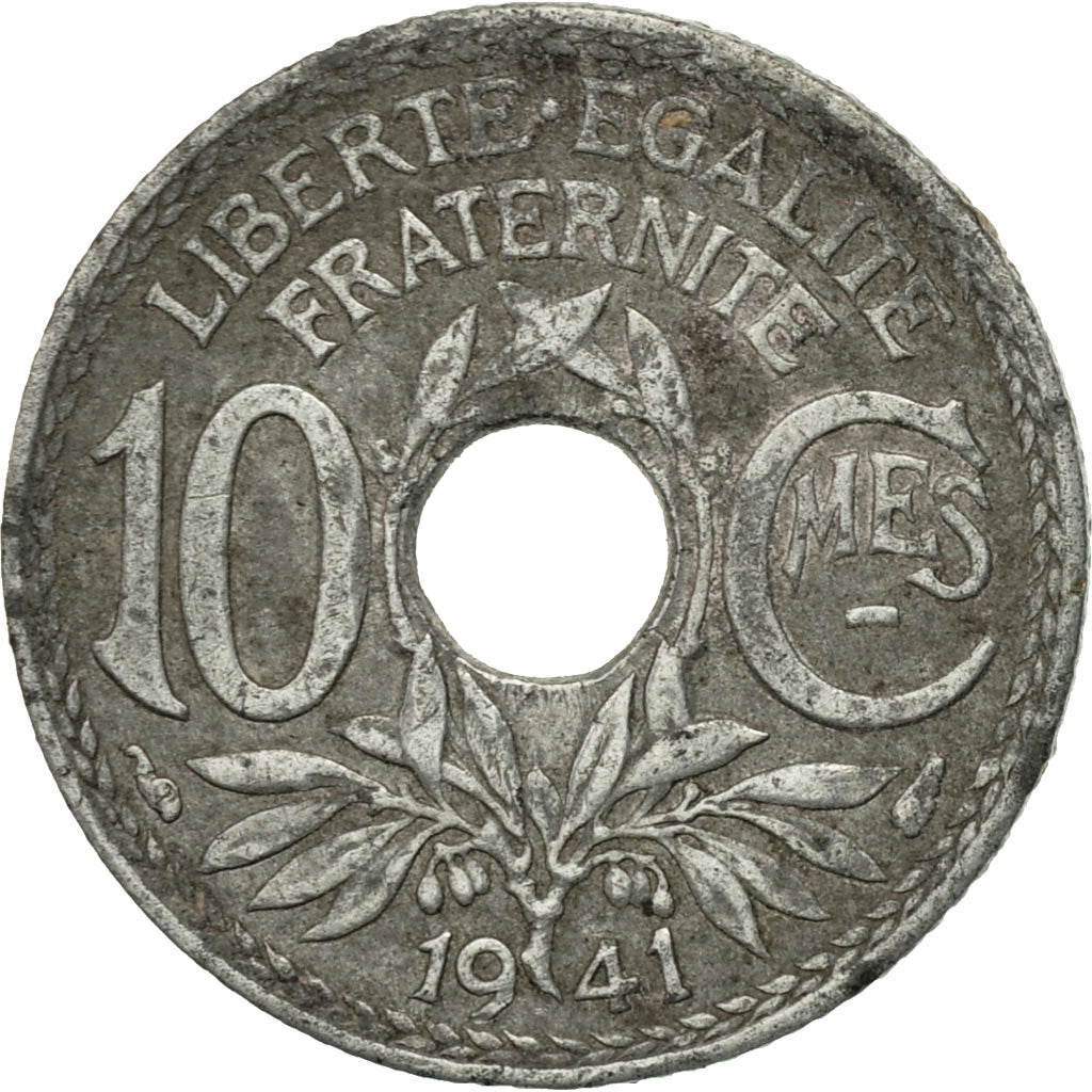 Munten, Frankrijk, Lindauer, 10 Centimes, 1941, Paris, FR, Zinc, KM:896