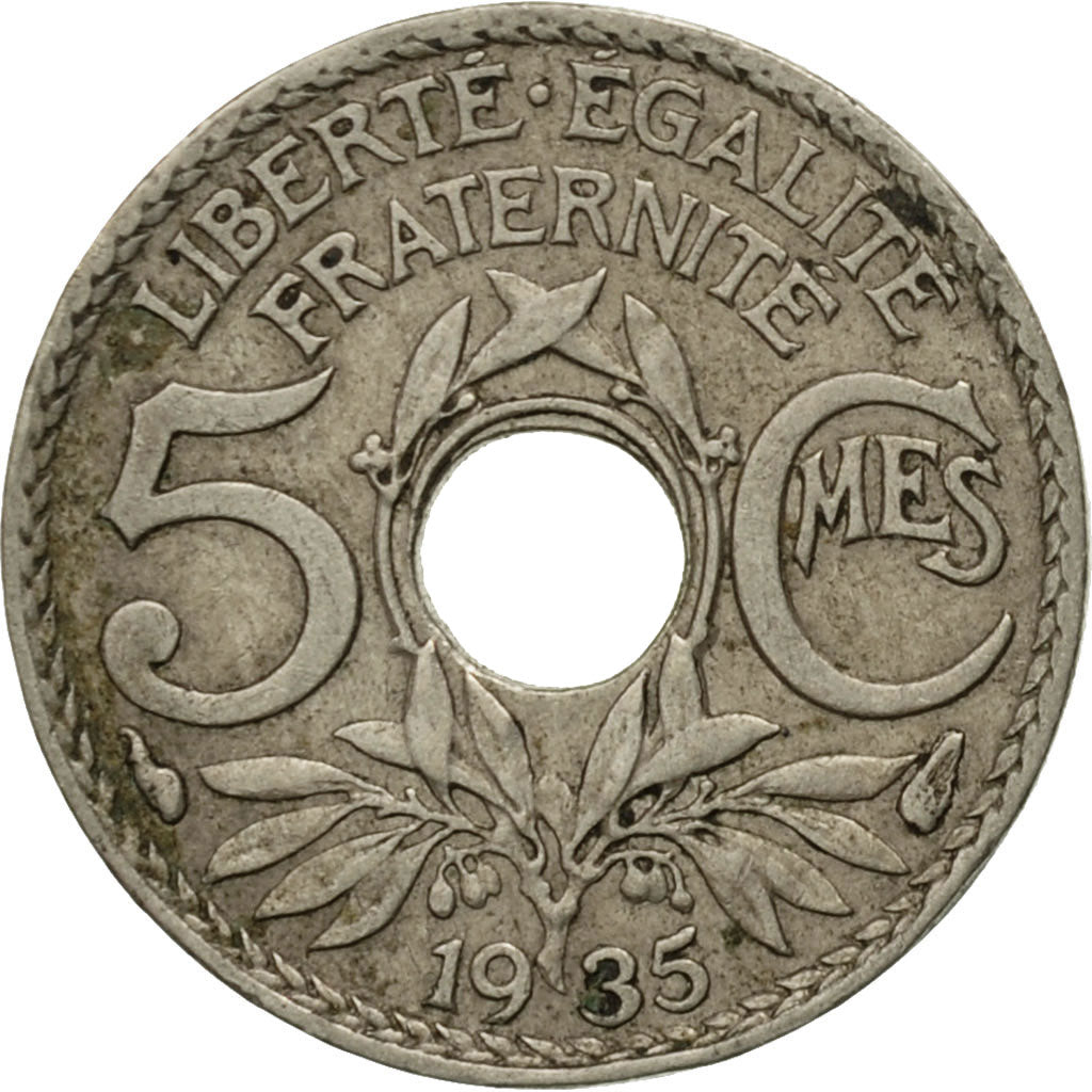Münze, Frankreich, Lindauer, 5 Centimes, 1935, Paris, S+, Copper-nickel