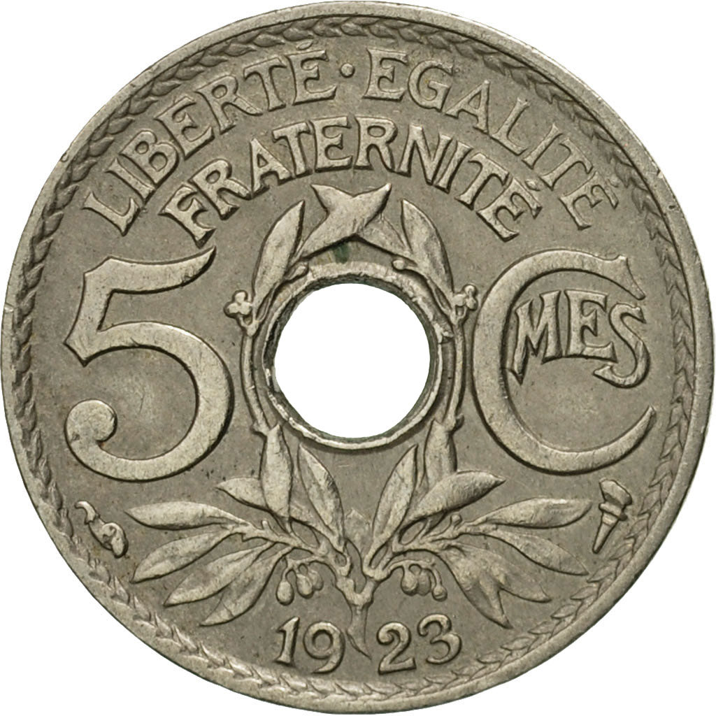 Moneta, Francia, Lindauer, 5 Centimes, 1923, Paris, BB, Rame-nichel, KM:875
