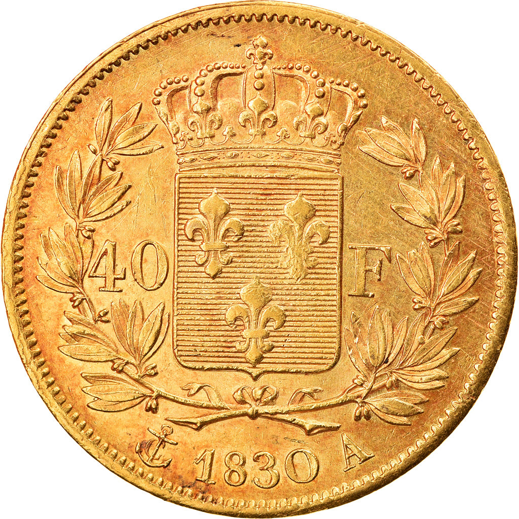 Coin, France, Charles X, 40 Francs, 1830, Paris, AU(55-58), Gold, KM:721.1