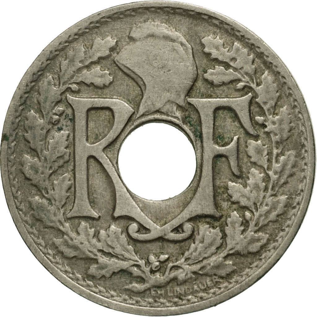 Moneta, Francia, Lindauer, 5 Centimes, 1922, Poissy, MB+, Rame-nichel, KM:875
