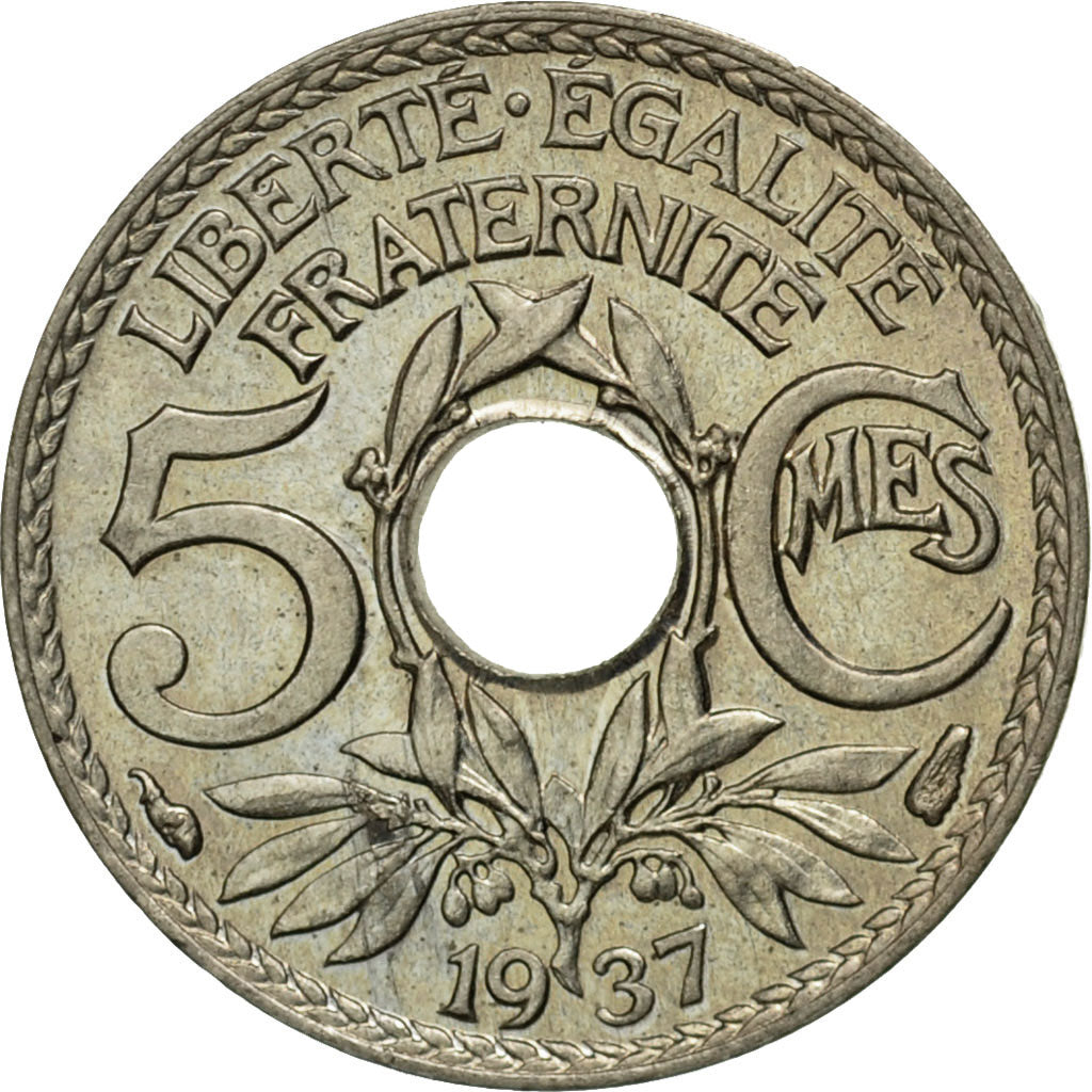 Monnaie, France, Lindauer, 5 Centimes, 1937, Paris, TTB+, Copper-nickel