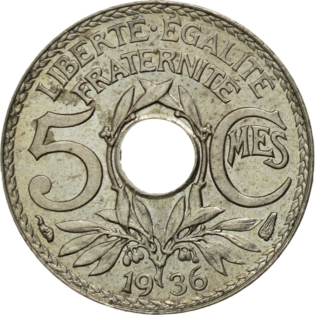 Münze, Frankreich, Lindauer, 5 Centimes, 1936, Paris, SS+, Copper-nickel