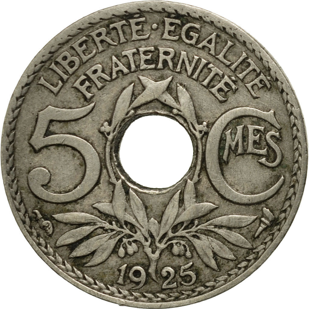 Moneta, Francia, Lindauer, 5 Centimes, 1925, Paris, MB+, Rame-nichel, KM:875