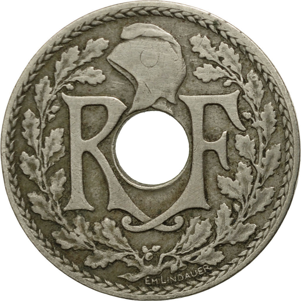 Moneda, Francia, Lindauer, 5 Centimes, 1917, Paris, BC+, Cobre - níquel