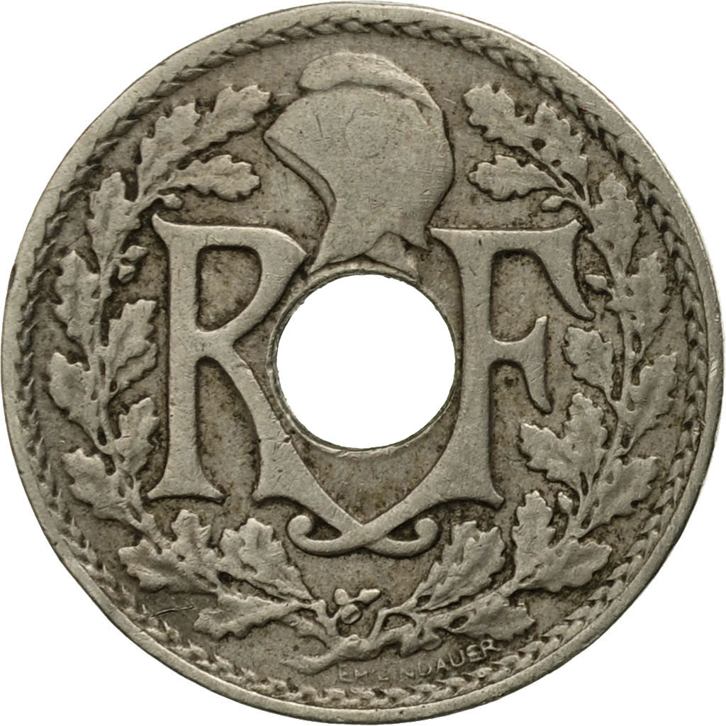 Munten, Frankrijk, Lindauer, 5 Centimes, 1924, Poissy, ZF, Copper-nickel