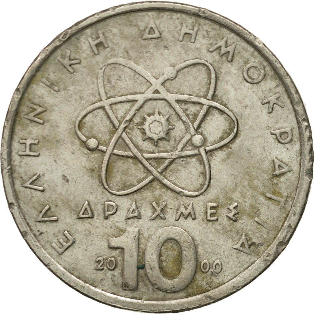 Moneta, Grecia, 10 Drachmes, 2000, MB, Rame-nichel, KM:132