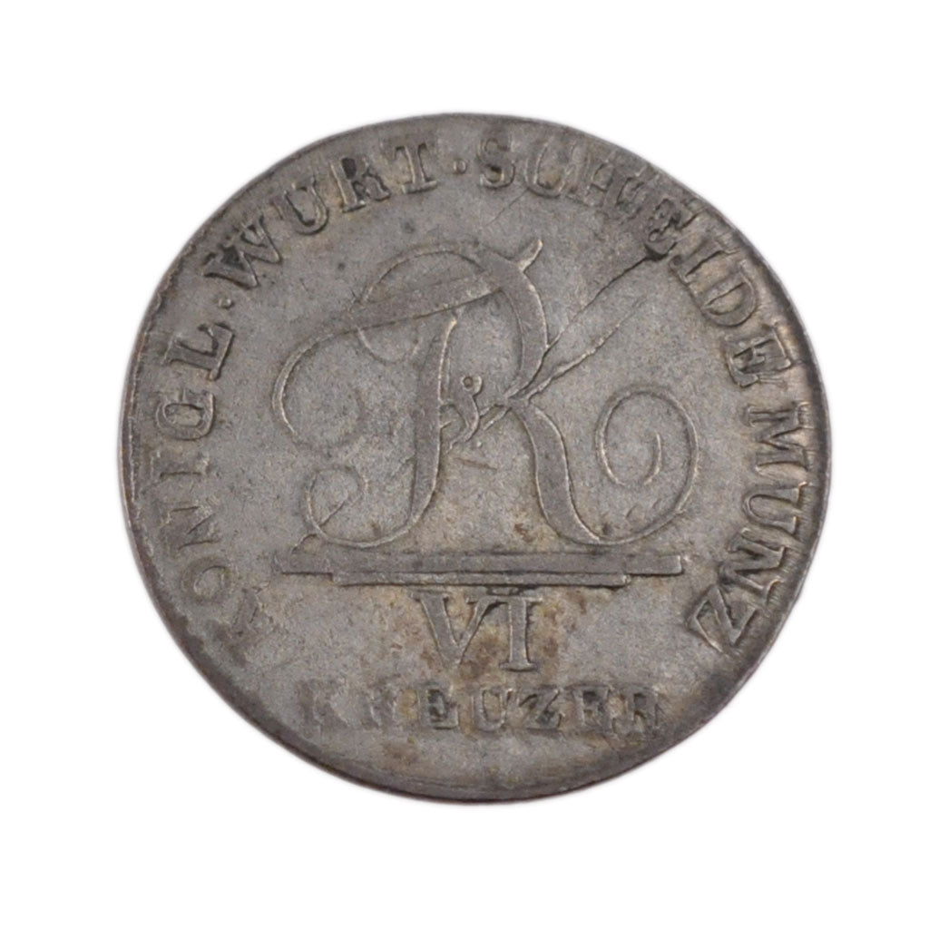 German States, 6 Kreuzer, 1807, KM #495, EF(40-45), Silver, 2.40