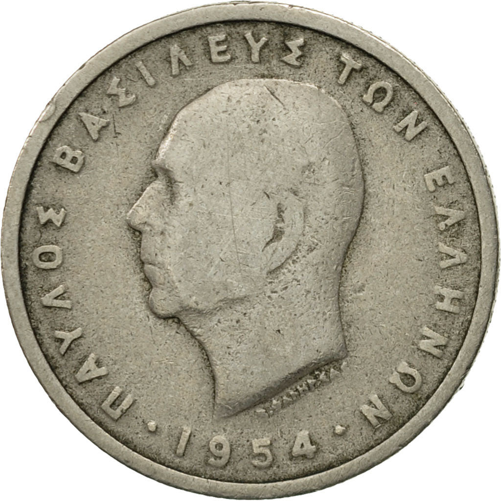 Münze, Griechenland, Paul I, Drachma, 1954, S, Copper-nickel, KM:81