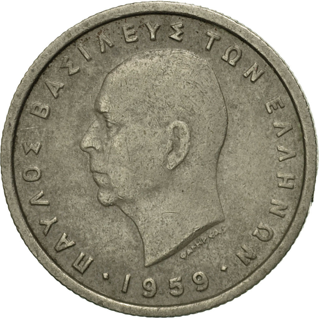 Coin, Greece, Paul I, 50 Lepta, 1959, EF(40-45), Copper-nickel, KM:80