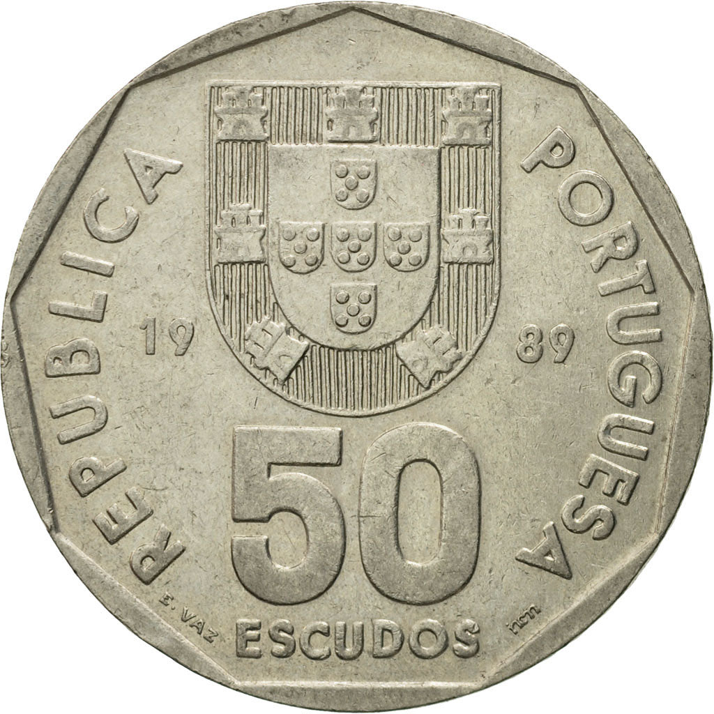 Monnaie, Portugal, 50 Escudos, 1989, TB+, Copper-nickel, KM:636