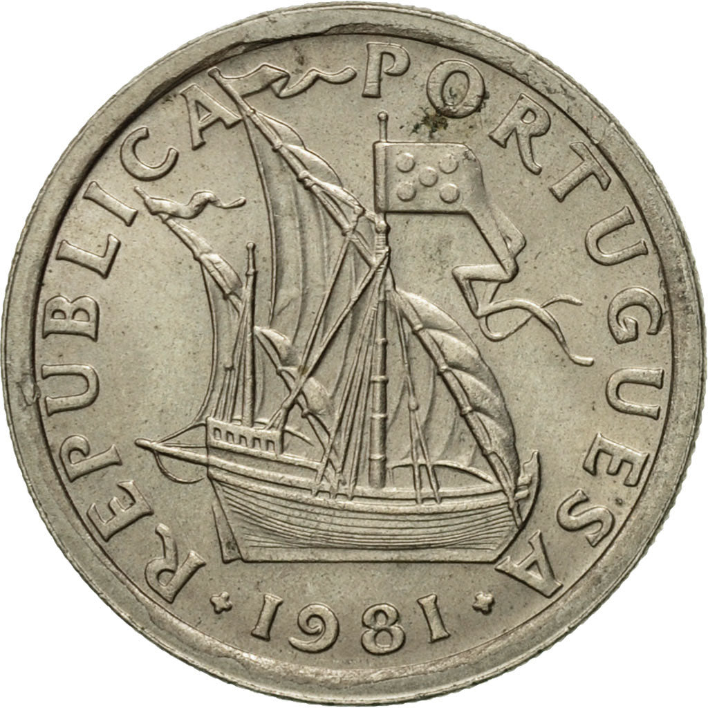 Monnaie, Portugal, 2-1/2 Escudos, 1981, TB+, Copper-nickel, KM:590