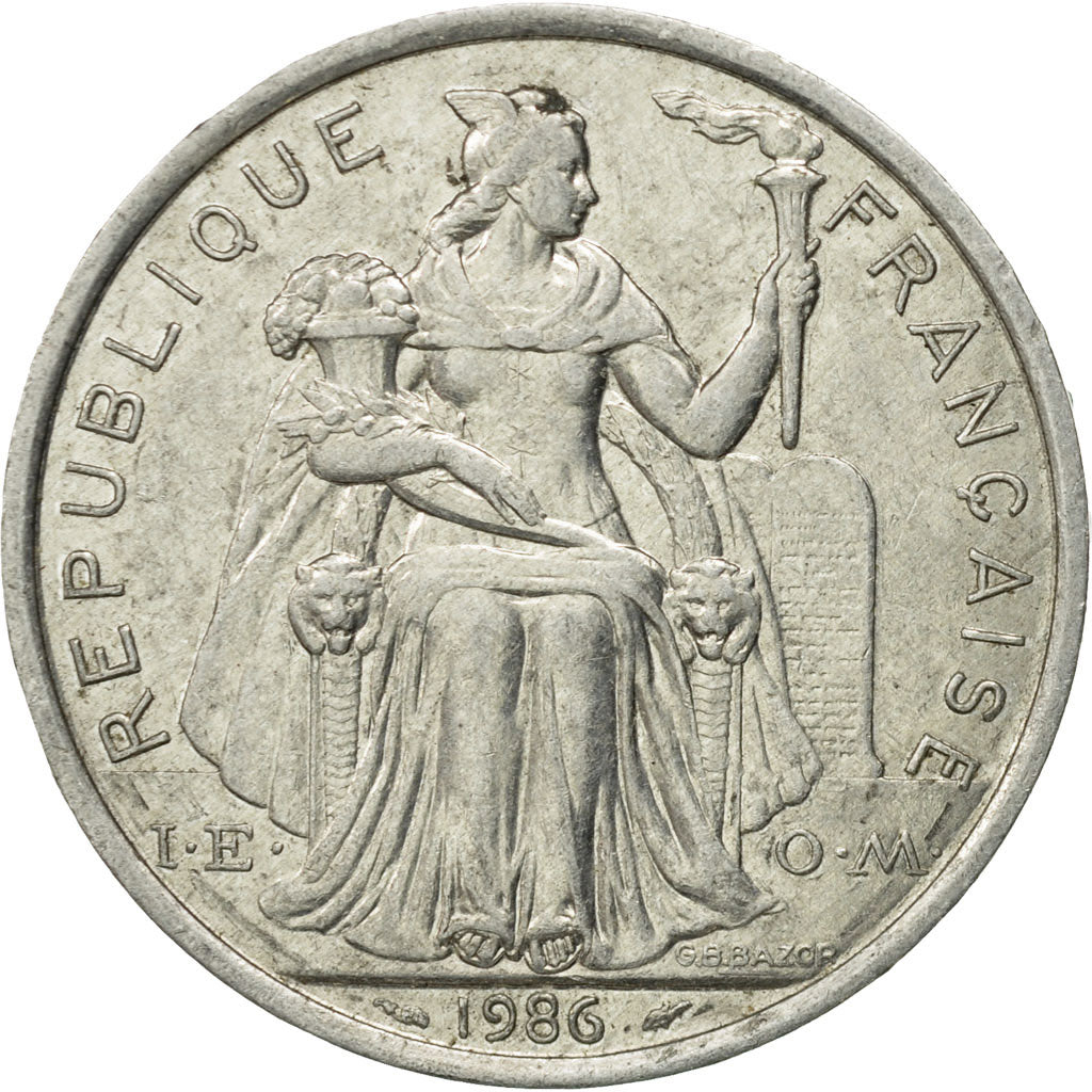 Münze, French Polynesia, 5 Francs, 1986, Paris, S+, Aluminium, KM:12