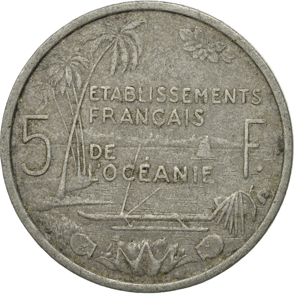 Monnaie, FRENCH OCEANIA, 5 Francs, 1952, TB, Aluminium, KM:4