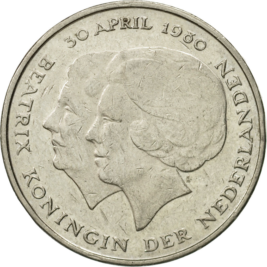 Moneda, Países Bajos, Beatrix, Gulden, 1980, MBC, Níquel, KM:200