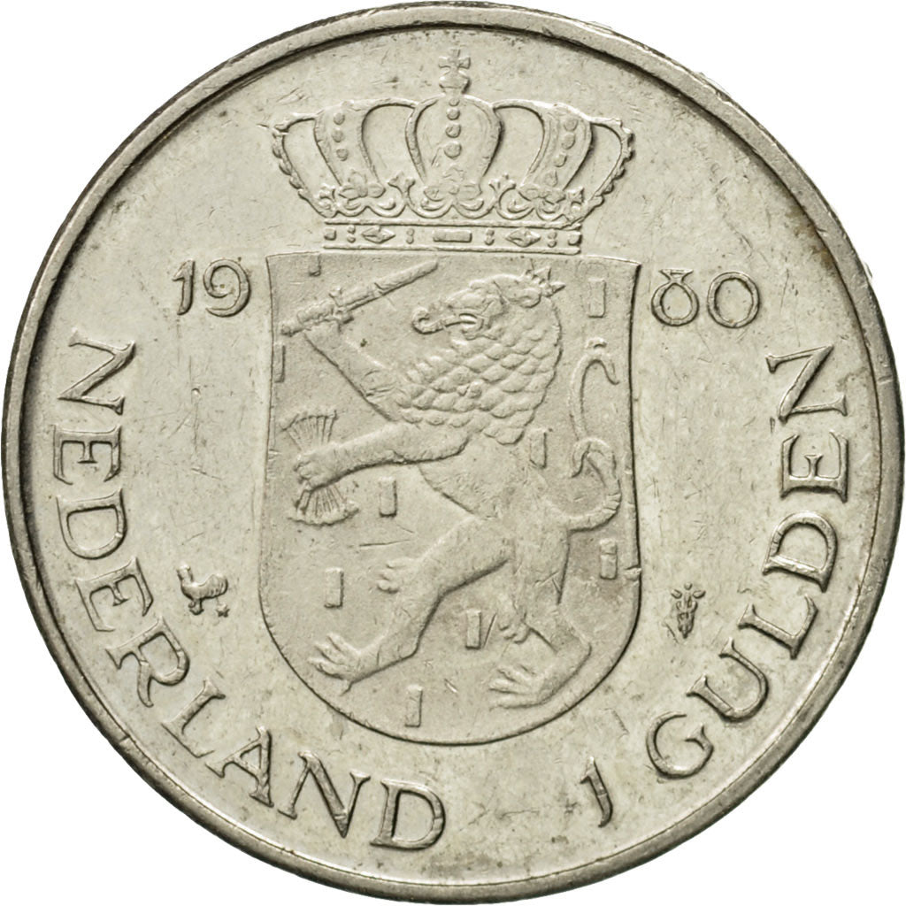Moneda, Países Bajos, Beatrix, Gulden, 1980, MBC, Níquel, KM:200