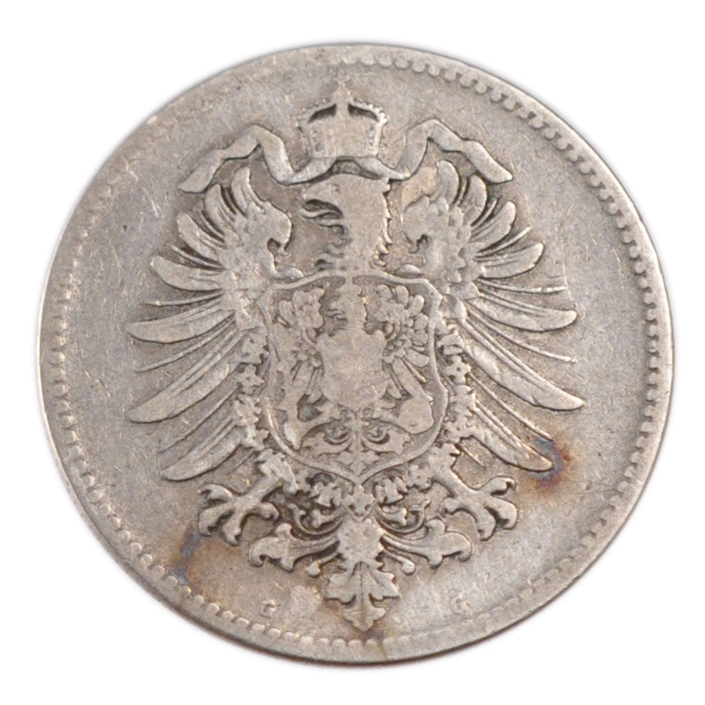 GERMANY - EMPIRE, Mark, 1875, Karlsruhe, KM #7, VF(20-25), Silver, 24, 5.40