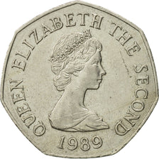 Monnaie, Jersey, Elizabeth II, 50 Pence, 1989, TTB, Copper-nickel, KM:58.1