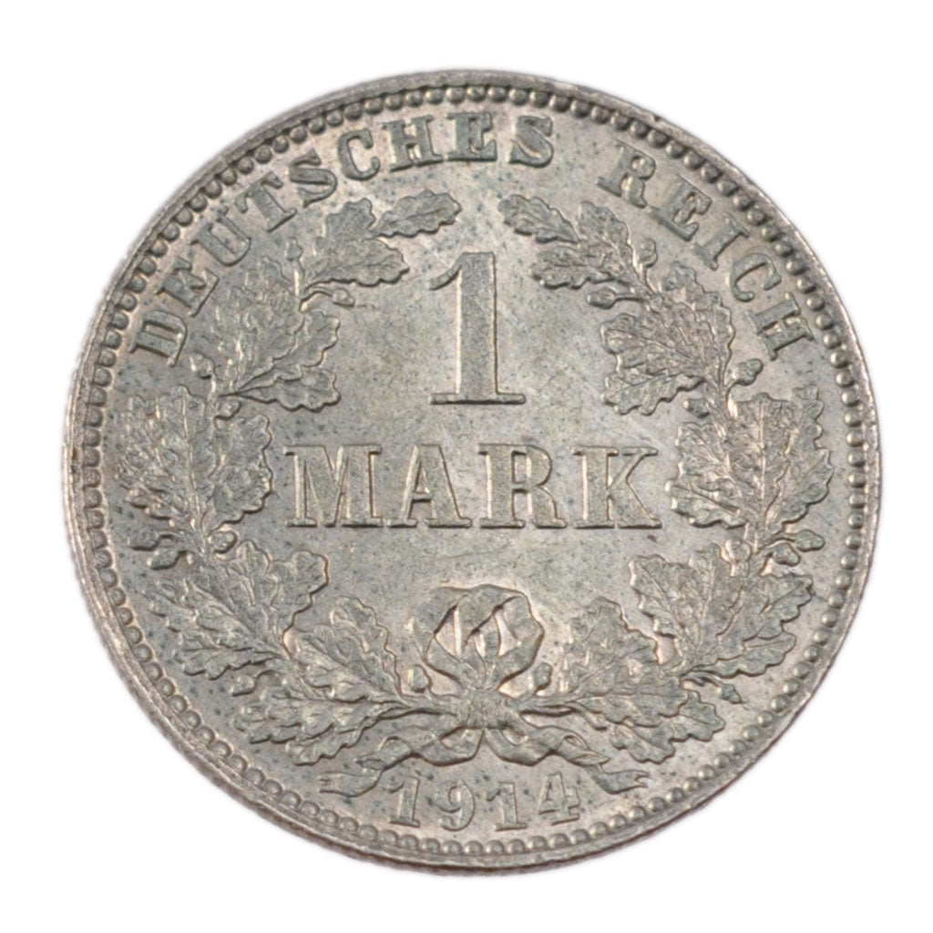 GERMANY - EMPIRE, 1 Mark, 1914, Hambourg, KM #14, AU(50-53), Silver, 24, 5.60