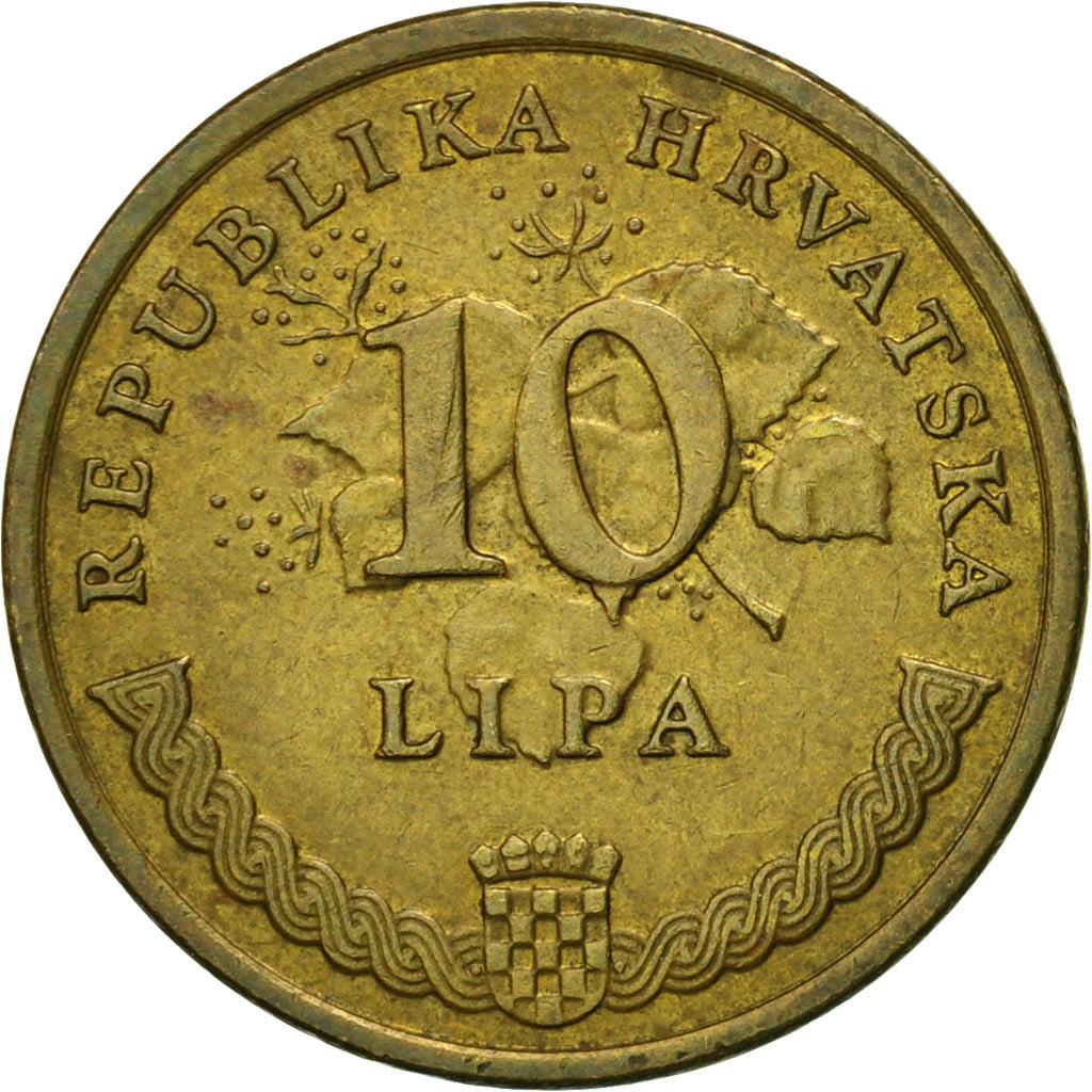 Moneta, Chorwacja, 10 Lipa, 2005, VF(30-35), Mosiądz platerowany stalą, KM:6