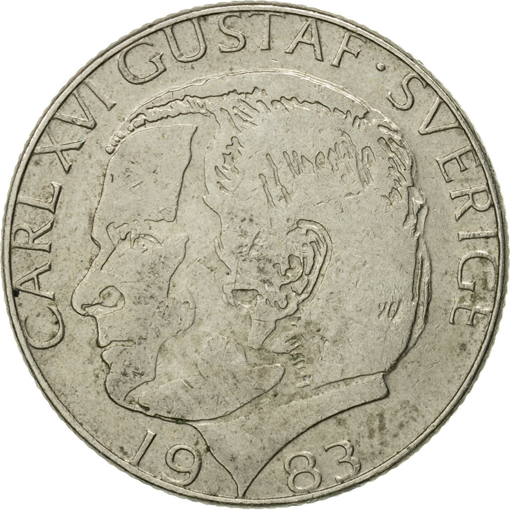 Coin, Sweden, Carl XVI Gustaf, Krona, 1983, VF(30-35), Copper-nickel, KM:852a