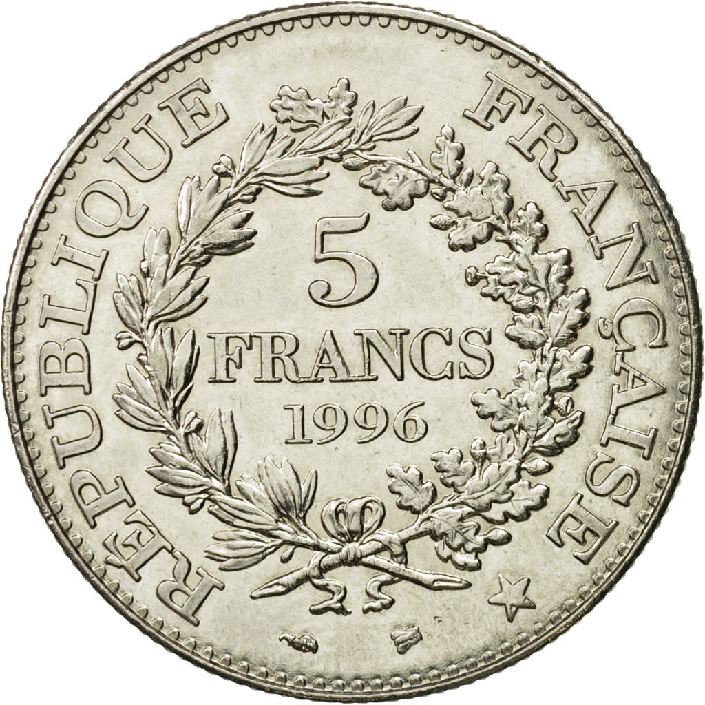 Coin, France, Hercule, 5 Francs, 1996, Paris, AU(50-53), Nickel, KM:1155