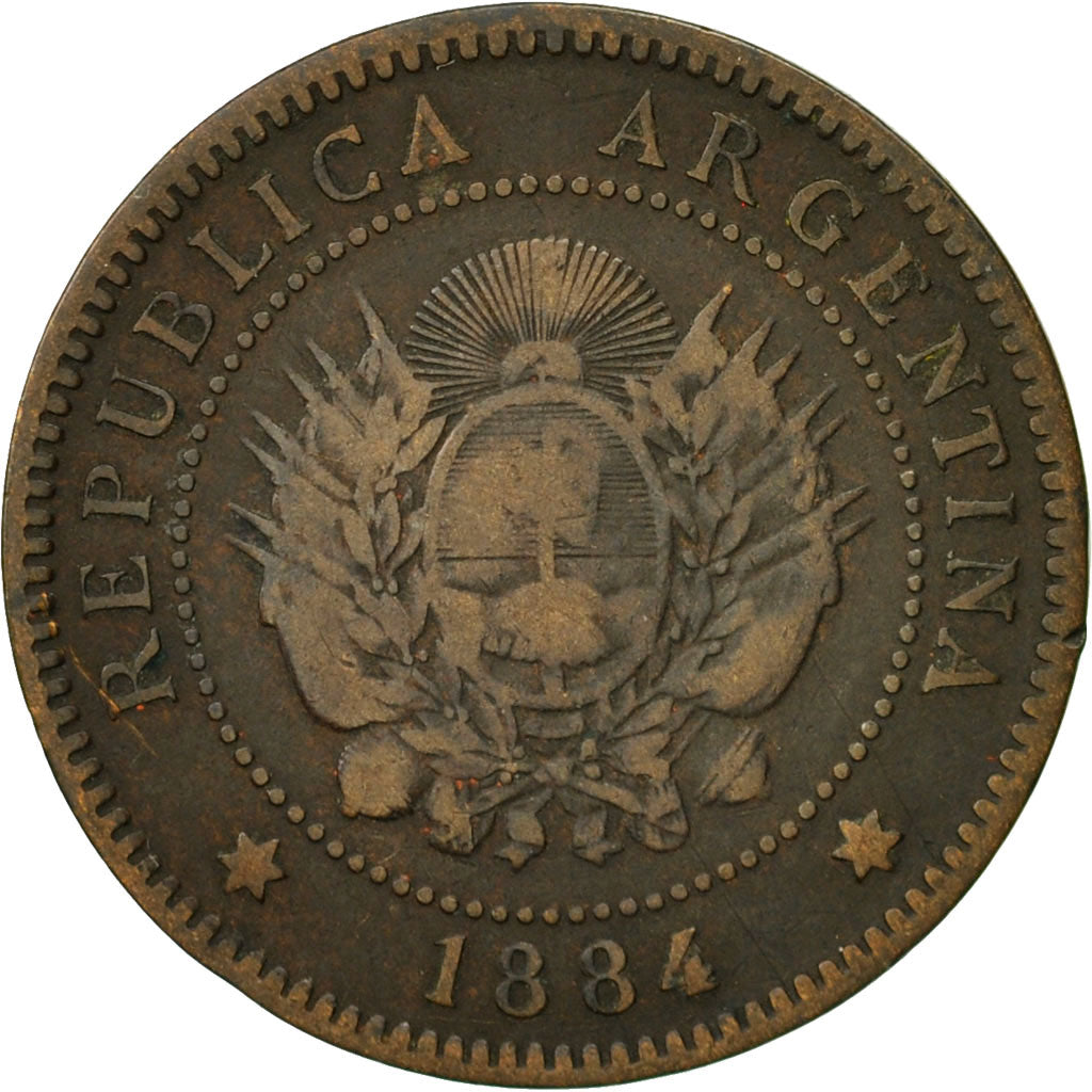 Coin, Argentina, Centavo, 1884, VF(30-35), Bronze, KM:32