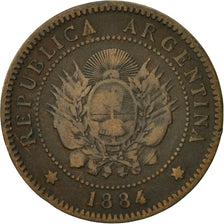 Coin, Argentina, Centavo, 1884, VF(30-35), Bronze, KM:32