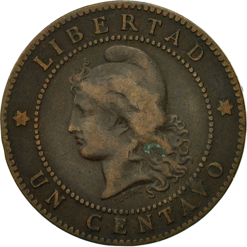 Coin, Argentina, Centavo, 1884, VF(30-35), Bronze, KM:32