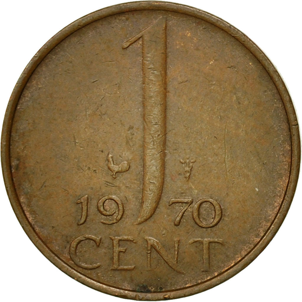 Moneta, Holandia, Juliana, Cent, 1970, EF(40-45), Bronze, KM:180