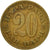 Moneta, Jugosławia, 20 Para, 1975, EF(40-45), Mosiądz, KM:45