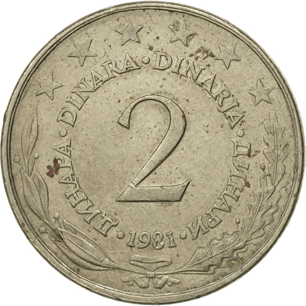 Monnaie, Yougoslavie, 2 Dinara, 1981, TB+, Copper-Nickel-Zinc, KM:57