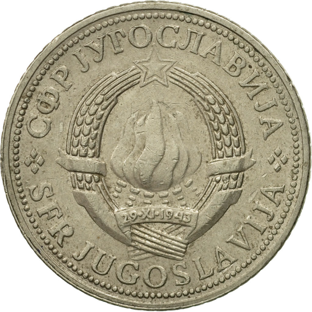 Moneta, Iugoslavia, 2 Dinara, 1977, MB+, Rame-nichel-zinco, KM:57