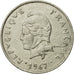 Moneta, Nuova Caledonia, 20 Francs, 1967, Paris, BB, Nichel, KM:6