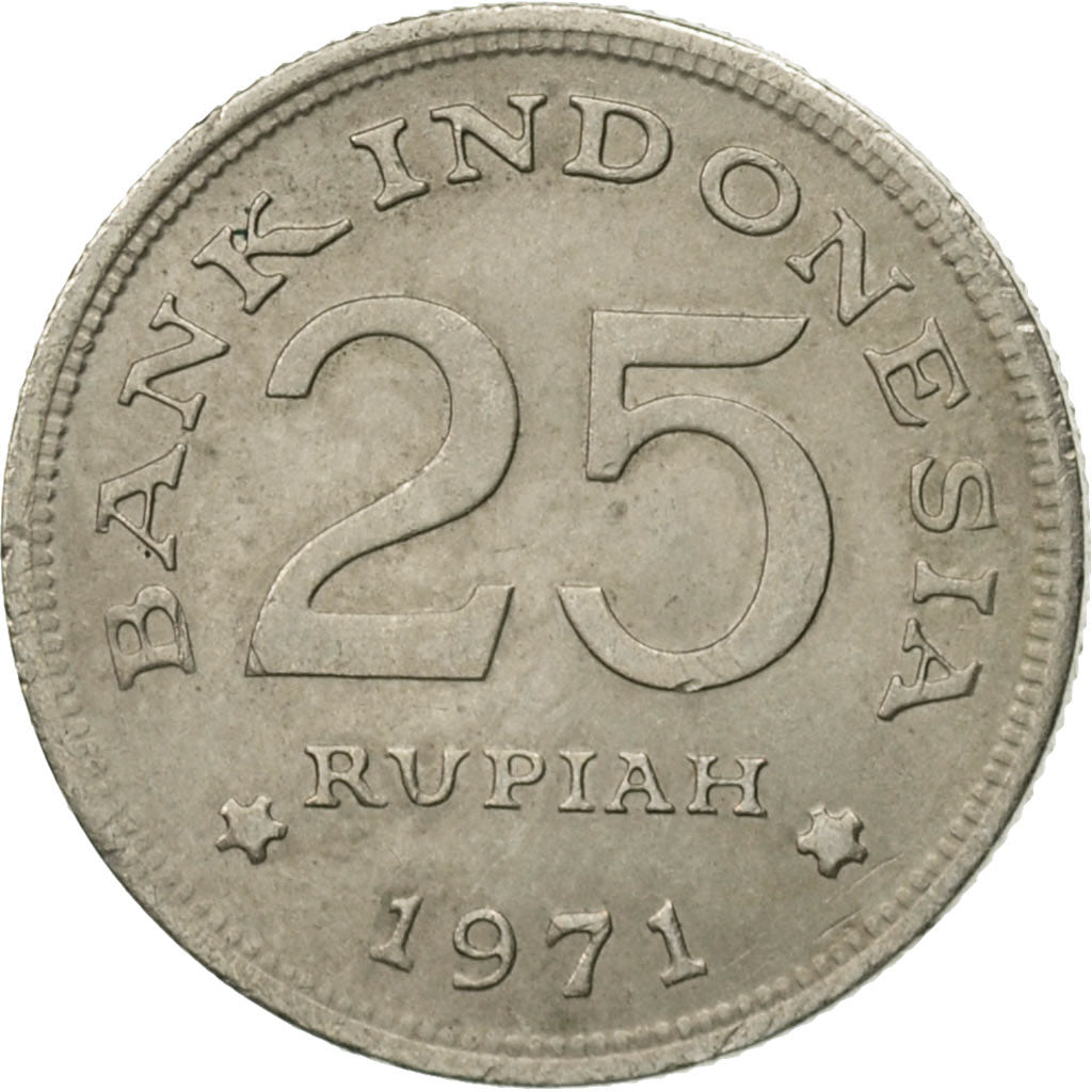 Coin, Indonesia, 25 Rupiah, 1971, VF(30-35), Copper-nickel, KM:34