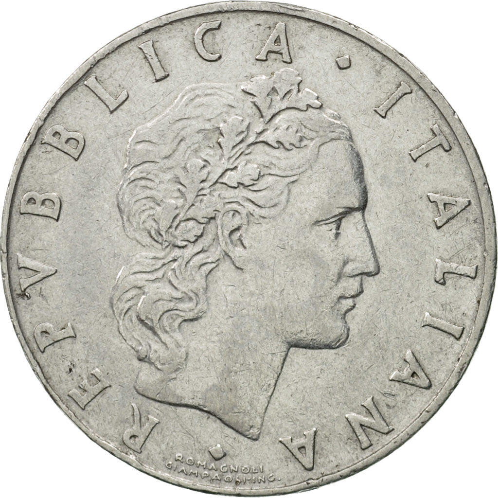 Coin, Italy, 50 Lire, 1959, Rome, VF(30-35), Stainless Steel, KM:95.1