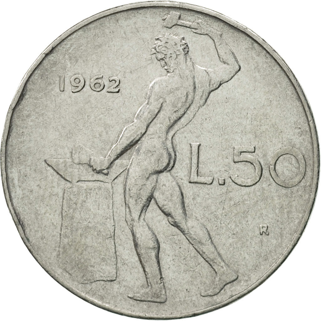 Münze, Italien, 50 Lire, 1962, Rome, S+, Stainless Steel, KM:95.1