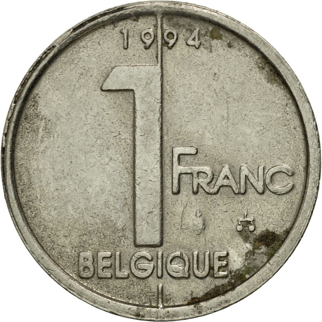 Coin, Belgium, Albert II, Franc, 1994, Brussels, VF(20-25), Nickel Plated Iron