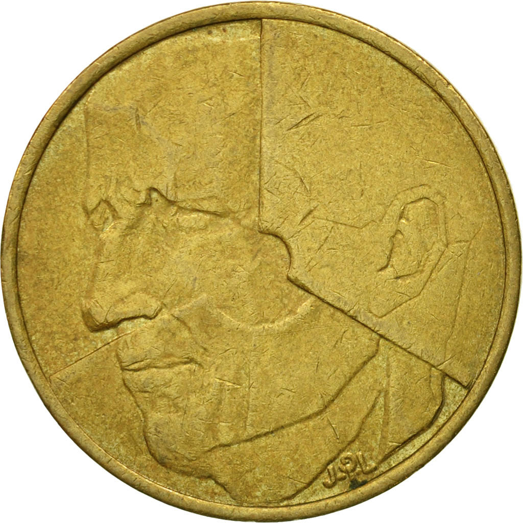 Moneta, Belgio, 5 Francs, 5 Frank, 1986, MB+, Ottone o alluminio-bronzo, KM:163