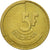 Moneda, Bélgica, 5 Francs, 5 Frank, 1986, BC+, Brass Or Aluminum-Bronze, KM:163