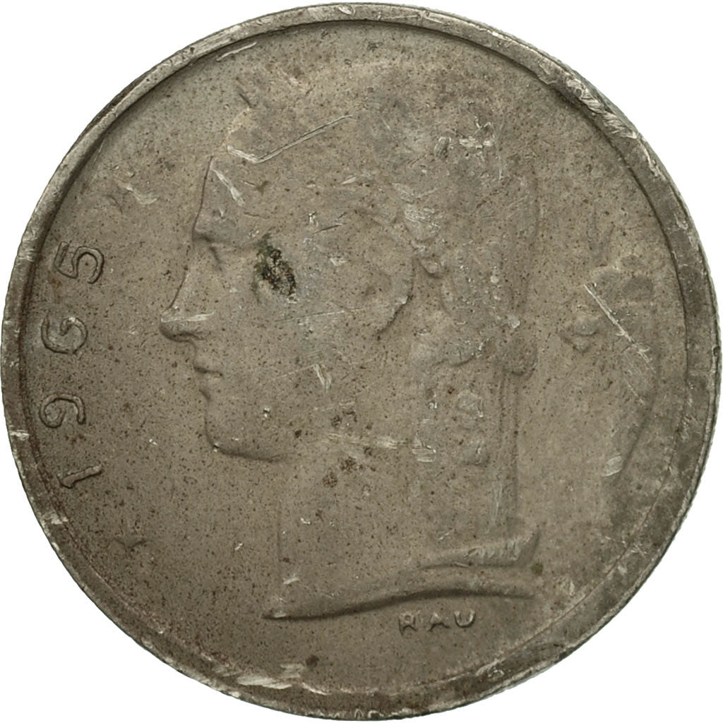 Moneda, Bélgica, Franc, 1965, BC+, Cobre - níquel, KM:142.1