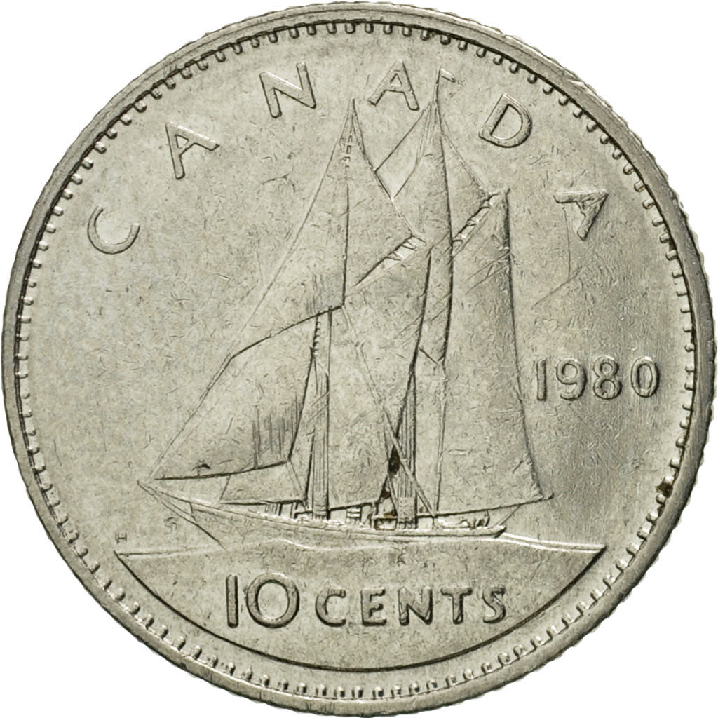 Coin, Canada, Elizabeth II, 10 Cents, 1980, Royal Canadian Mint, Ottawa