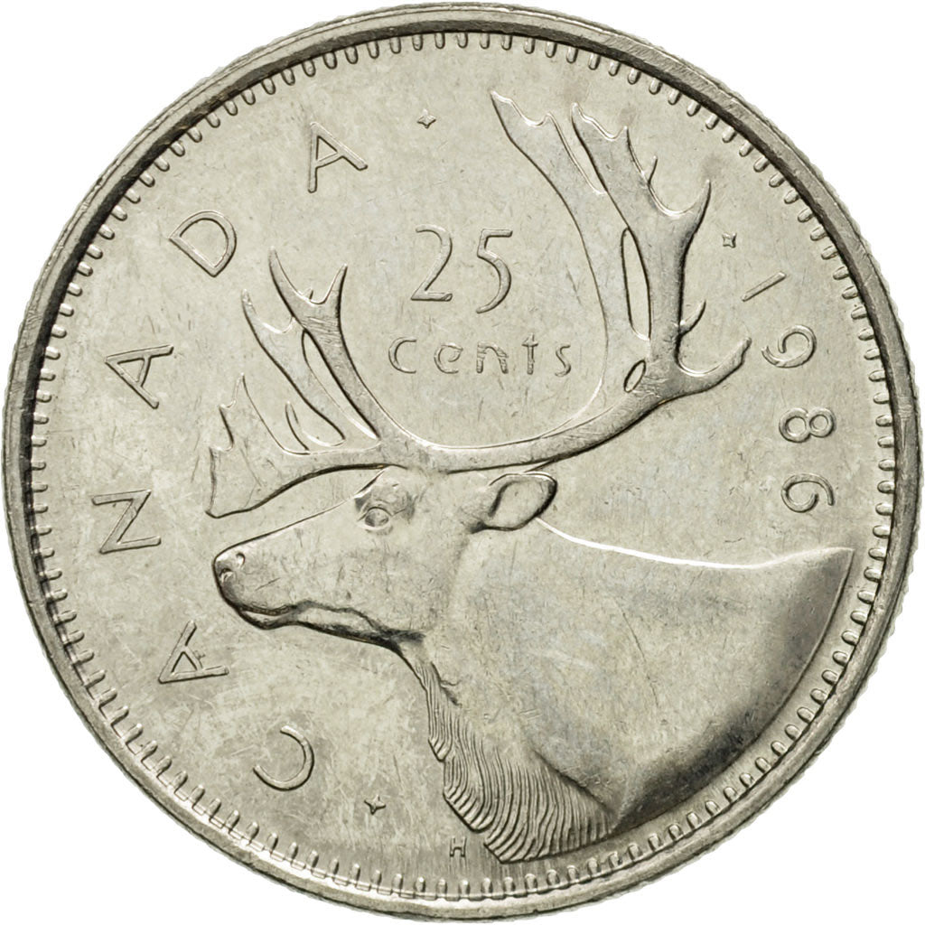 Coin, Canada, Elizabeth II, 25 Cents, 1986, Royal Canadian Mint, Ottawa