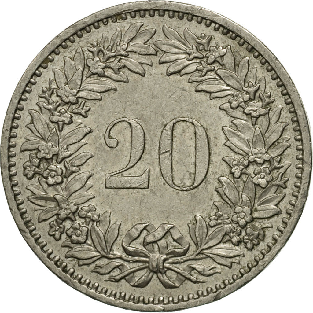 Coin, Switzerland, 20 Rappen, 1971, Bern, VF(30-35), Copper-nickel, KM:29a