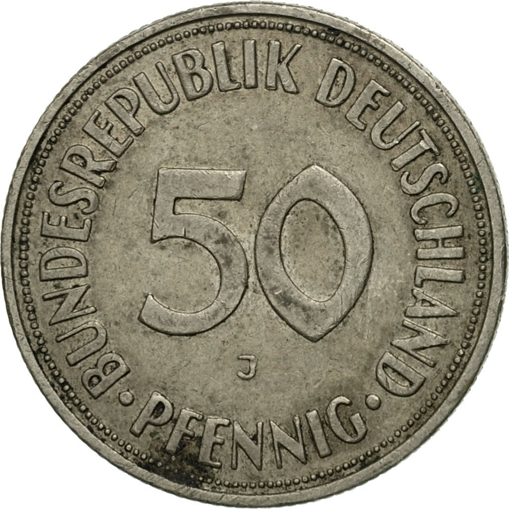 Moneta, Niemcy - RFN, 50 Pfennig, 1950, Hambourg, VF(20-25), Miedź-Nikiel