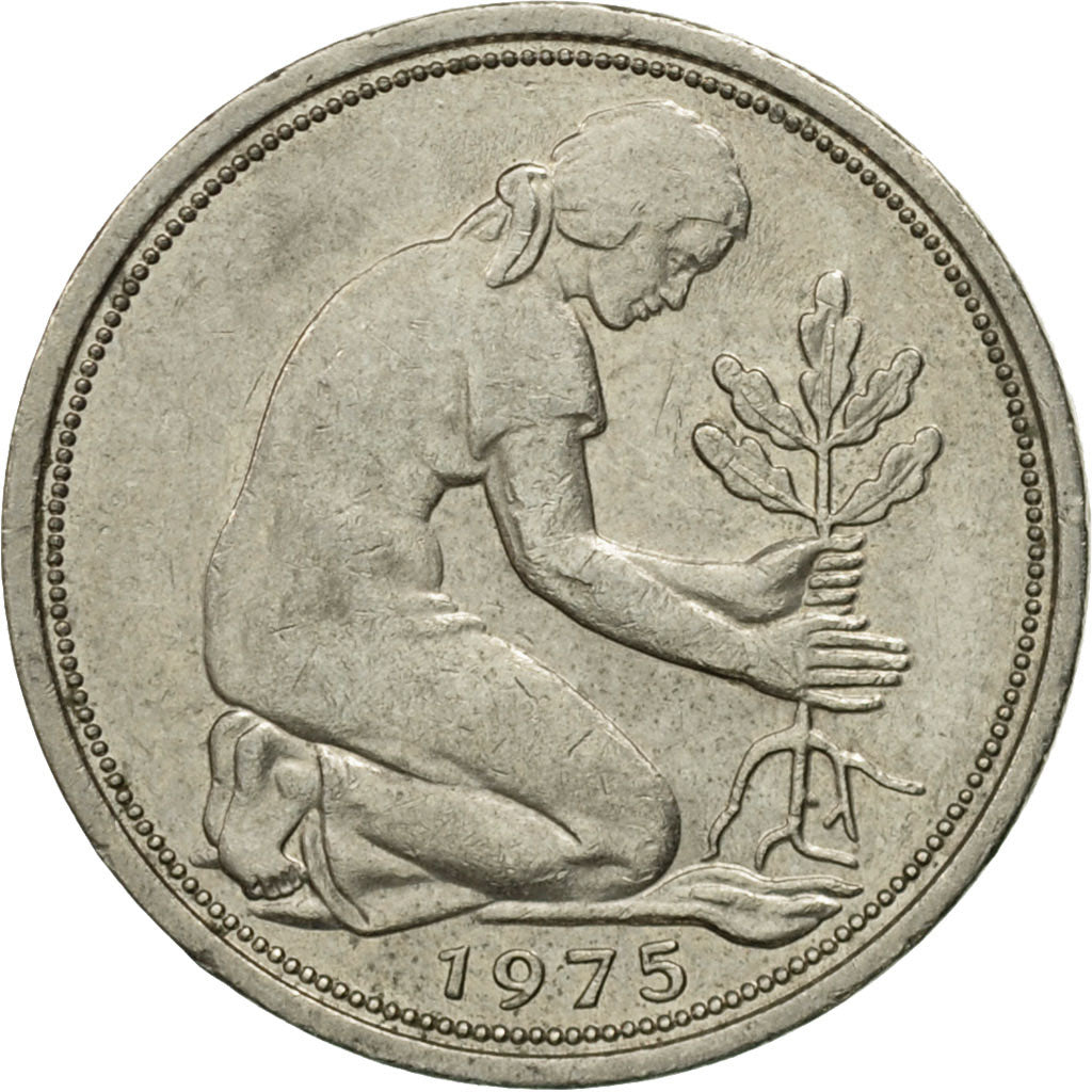 Munten, Federale Duitse Republiek, 50 Pfennig, 1975, Munich, ZF, Copper-nickel
