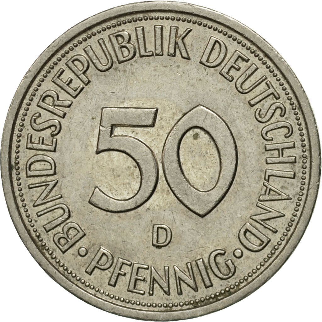 Munten, Federale Duitse Republiek, 50 Pfennig, 1975, Munich, ZF, Copper-nickel