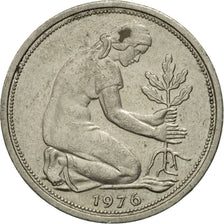 Münze, Bundesrepublik Deutschland, 50 Pfennig, 1976, Munich, S+, Copper-nickel
