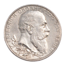 Coin, German States, BADEN, Friedrich I, 2 Mark, 1902, AU(55-58), Silver, KM:271