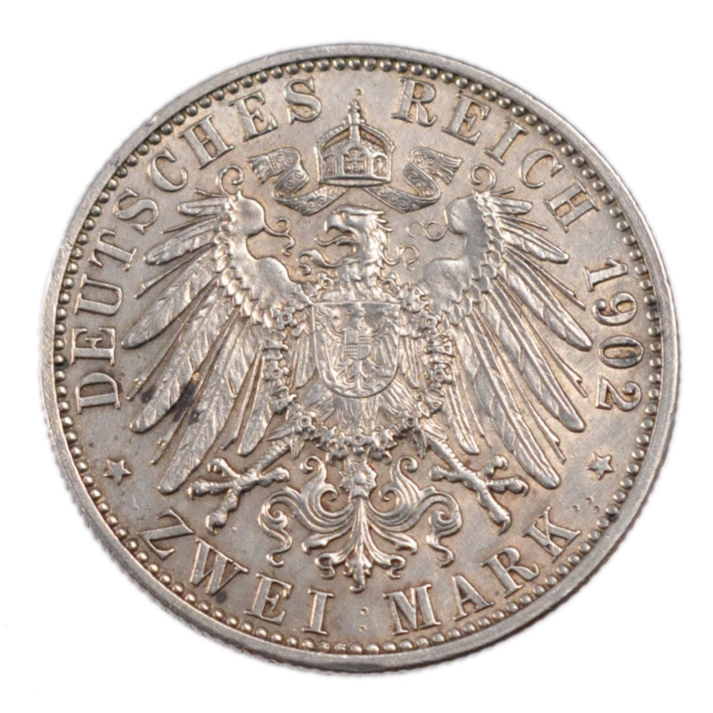 Coin, German States, BADEN, Friedrich I, 2 Mark, 1902, AU(55-58), Silver, KM:271